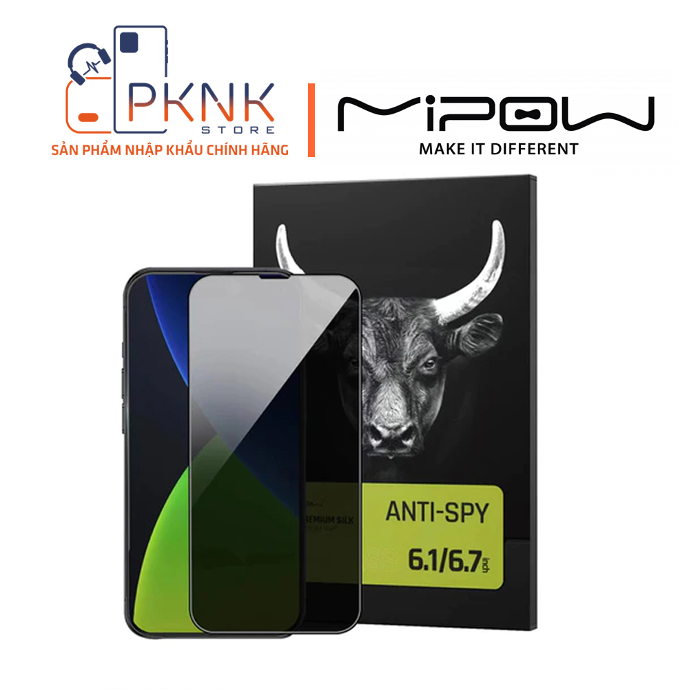 Cường lực chống nhìn trộm MiPow Kingbull Anti-Spy Premium HD (2.7D) iPhone 13 Promax/14 Plus