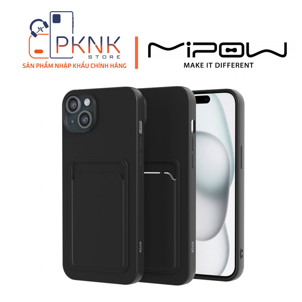 Ốp lưng Mipow Max Card Bag TPU Leather iPhone 15 - Black