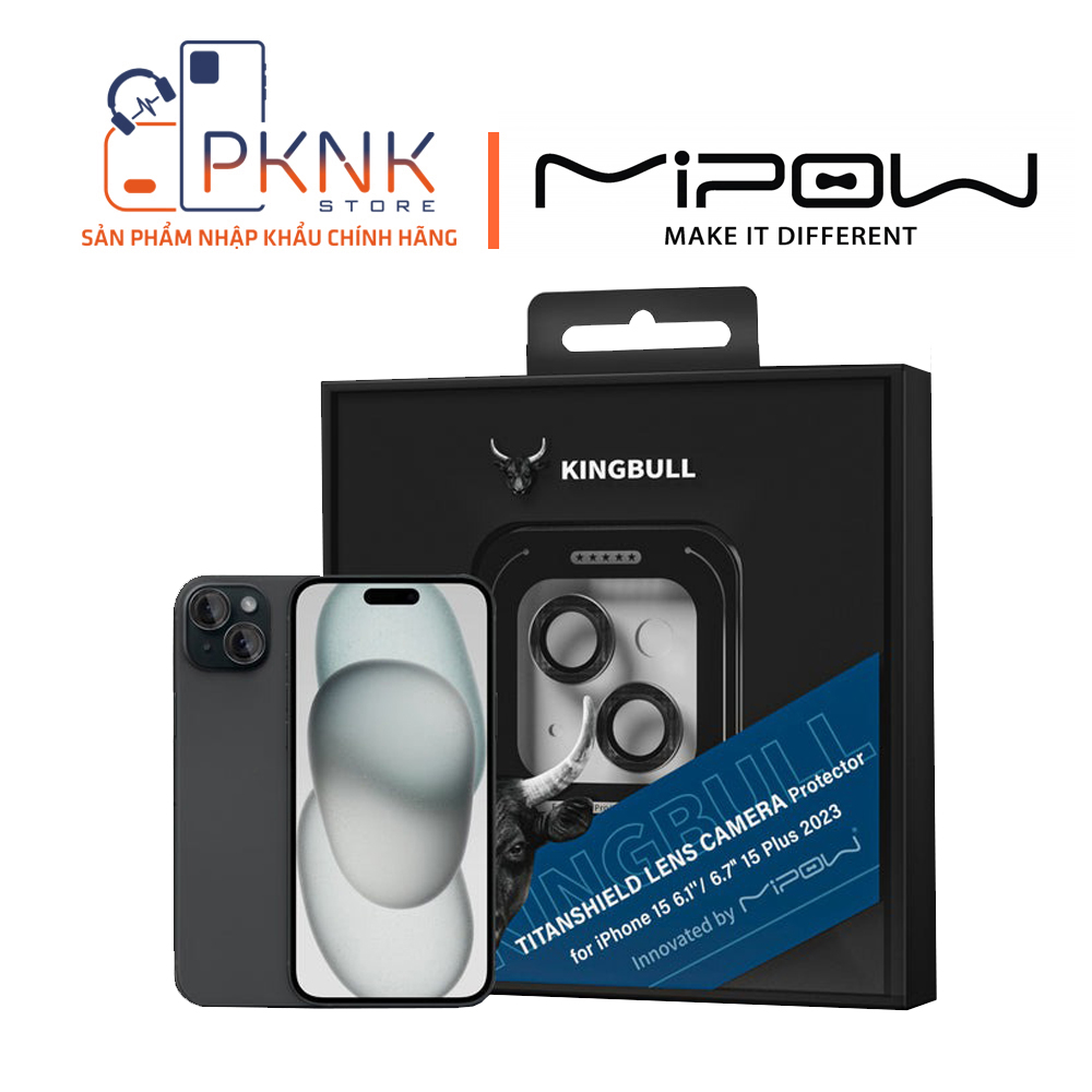 Lens Camera Mipow Kingbull TITANSHIELD Protector iPhone 15/15 Plus - Black