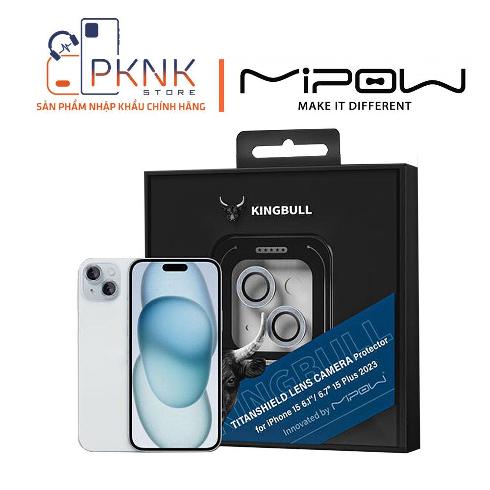 Lens Camera Mipow Kingbull TITANSHIELD Protector iPhone 15/15 Plus - Blue