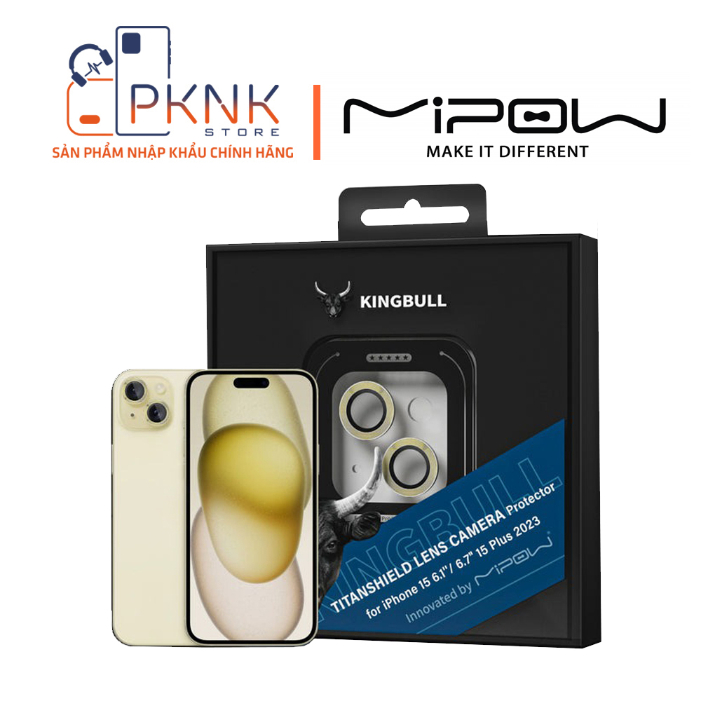 Lens Camera Mipow Kingbull TITANSHIELD Protector iPhone 15/15 Plus - Light Gold