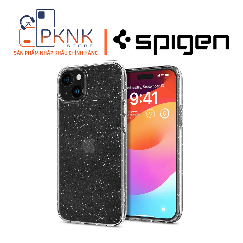 Ốp Lưng Spigen iPhone 15 Plus Liquid Crystal I GLITTER CLEAR
