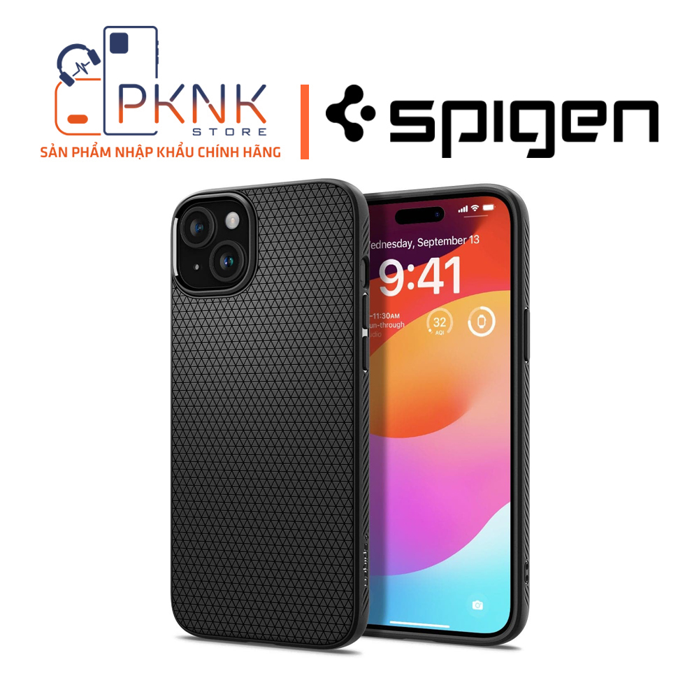 Ốp Lưng Spigen iPhone 15 Plus Liquid Air I MATTE BLACK