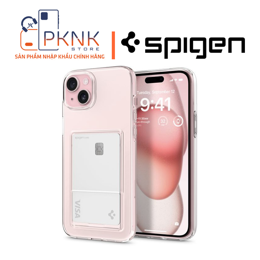 Ốp Lưng Spigen iPhone 15 Crystal Slot Dual I CLEAR
