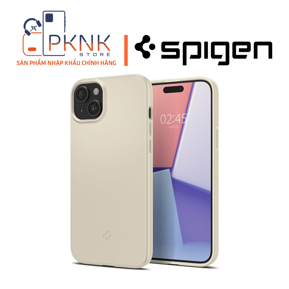 Ốp Lưng Spigen iPhone 15 Plus Thin Fit I SAND BEIGE