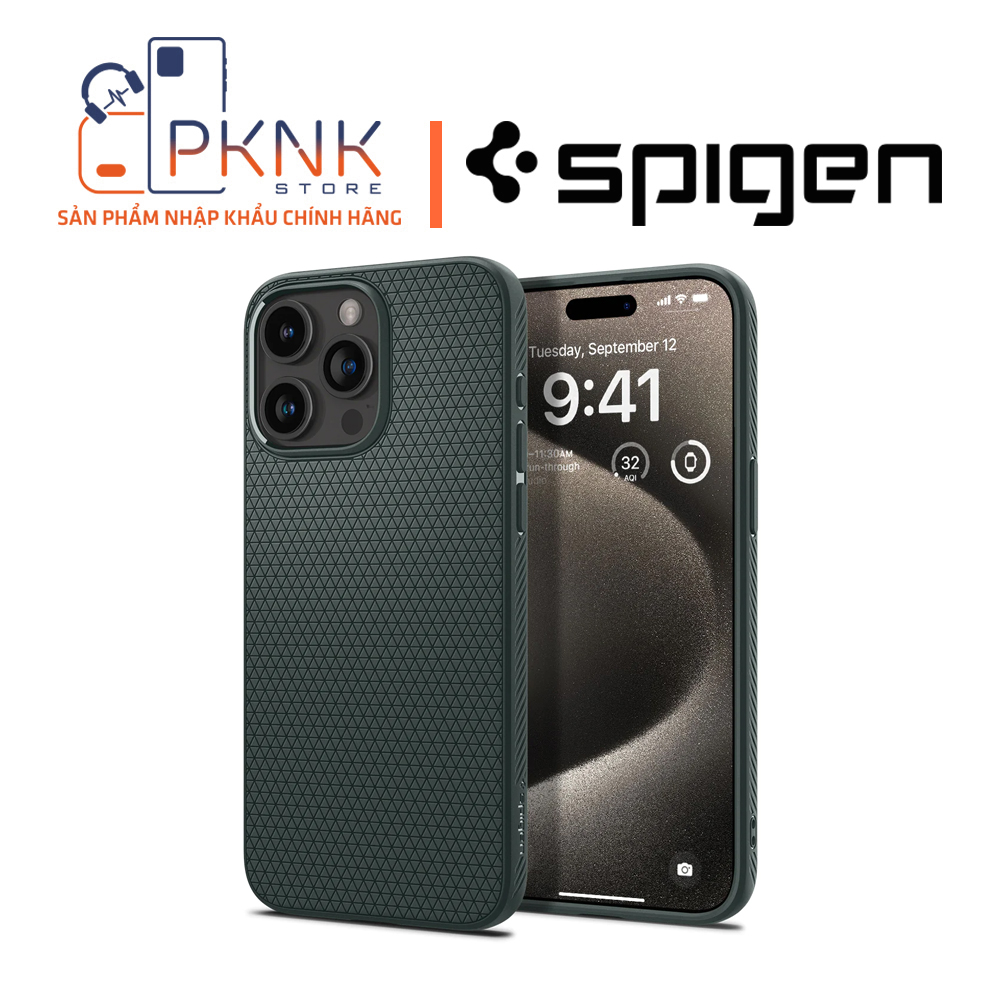 Ốp Lưng Spigen iPhone 15 Pro Max Liquid Air I ABYSS GREEN