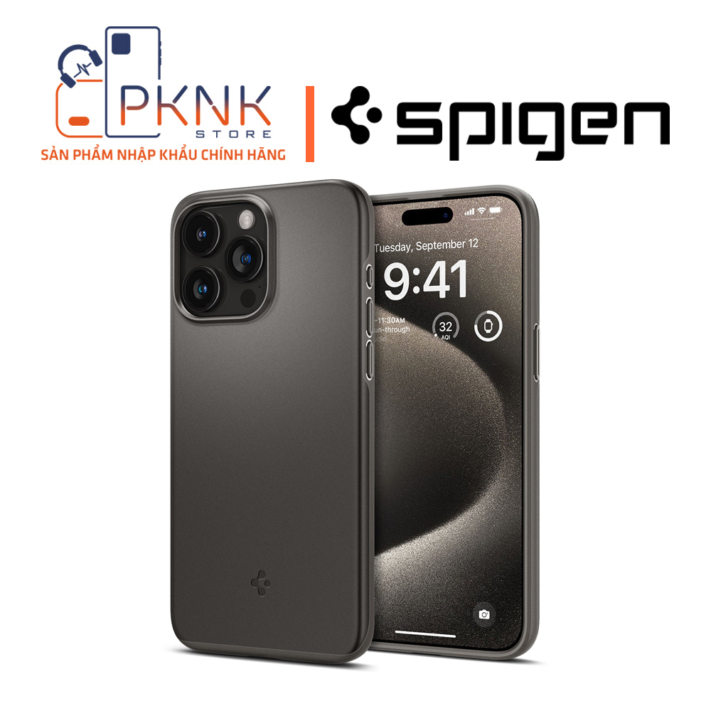 Ốp Lưng Spigen iPhone 15 Pro Thin Fit I GUNMETAL
