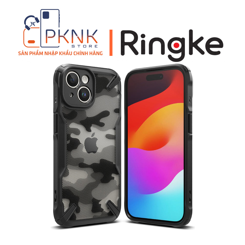 Ốp Lưng Ringke iPhone 15 | Fusion-X Camo Black