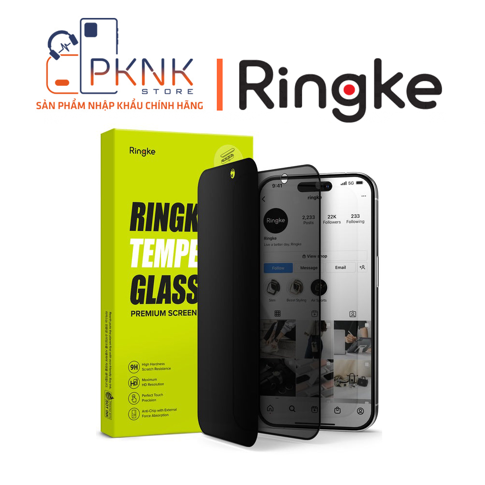 Kính Cường Lực Ringke iPhone 15 Pro | Privacy Glass 