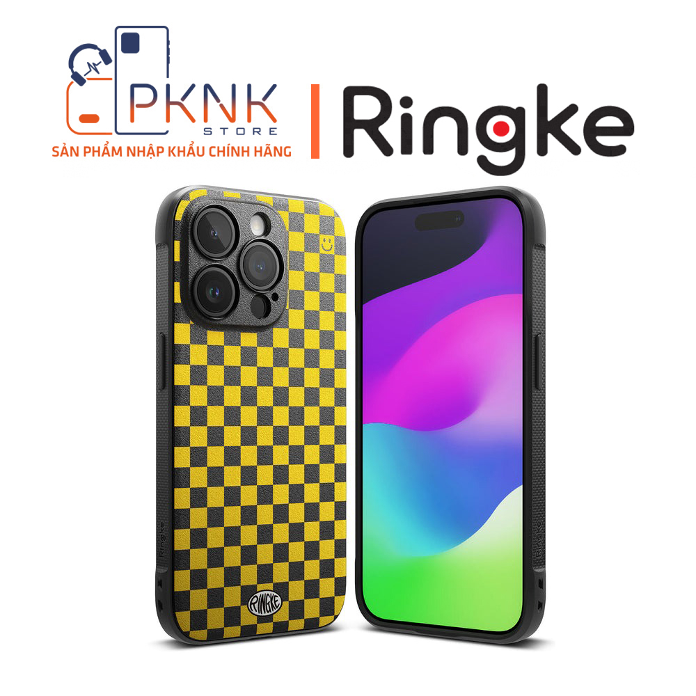 Ốp Lưng Ringke iPhone 15 Pro | ONYX Design - Checkerboard Yellow
