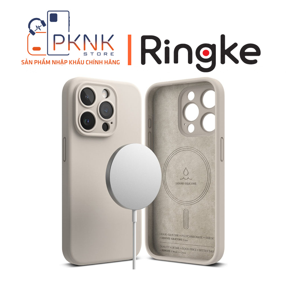 Ốp Lưng Ringke iPhone 15 Pro | Silicone Magnetic - Stone