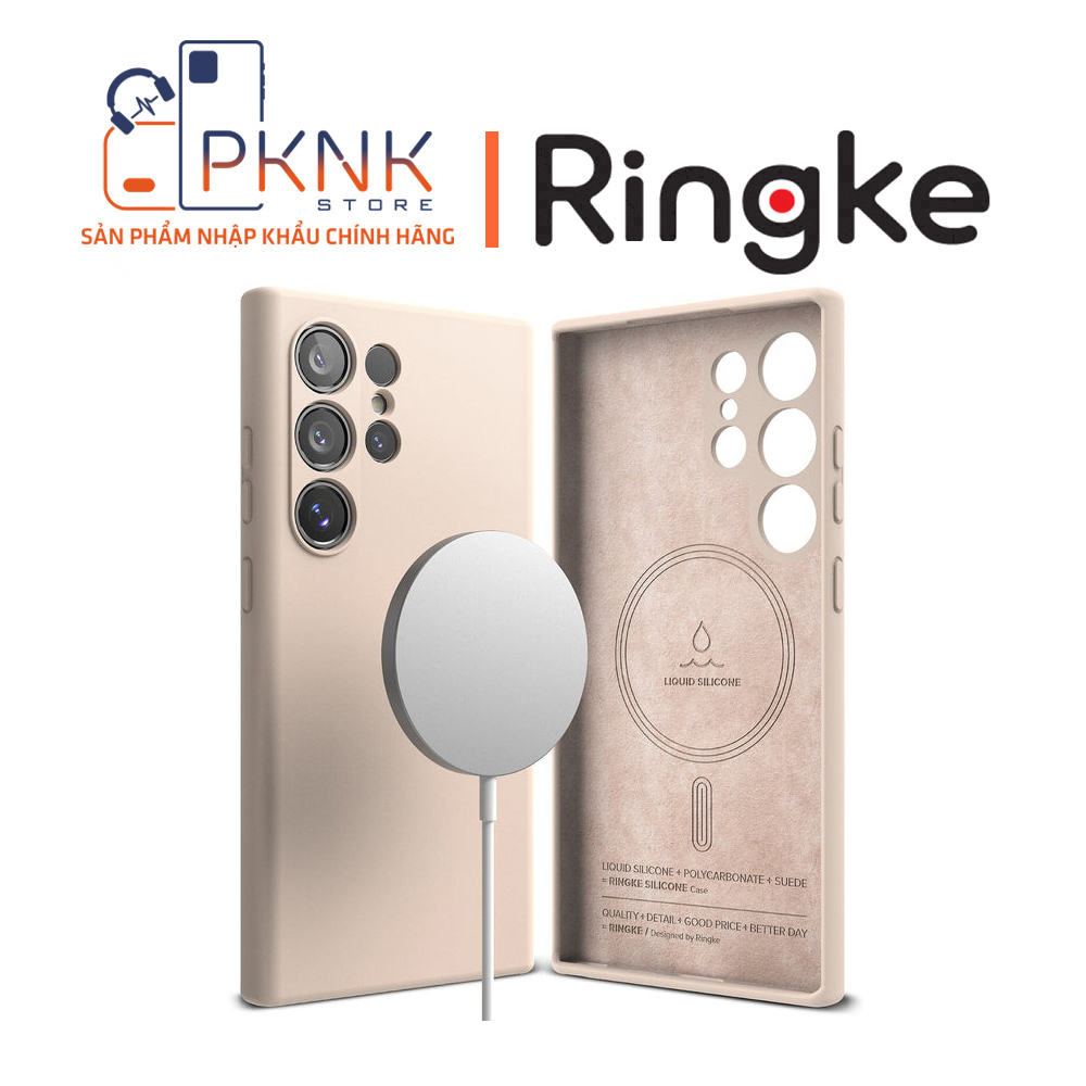 Ốp Lưng Ringke Galaxy S24 Ultra | Silicone Magnetic - Pink Sand
