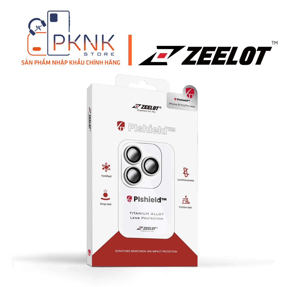 Lens Camera ZEELOT PIshield Titanium iPhone 15 Pro/15 Promax - Silver