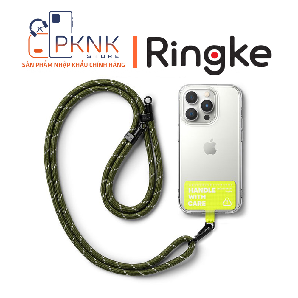 Dây Đeo Ringke Holder Link Strap | Tarpaulin Neon Green - Khaki/White