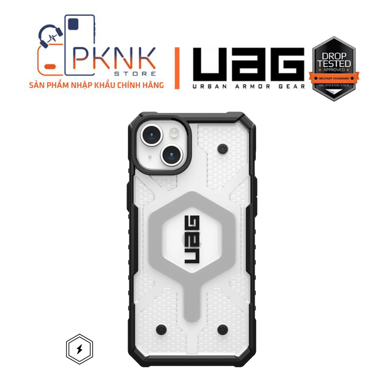 ỐP LƯNG UAG PATHFINDER CLEAR W MAGSAFE IPHONE 15 - ICE