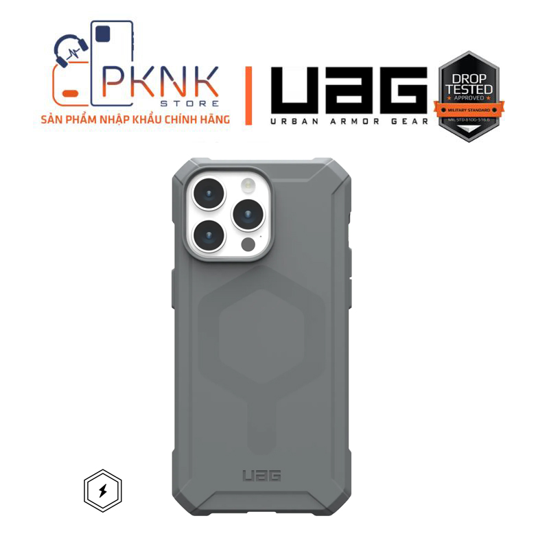 ỐP LƯNG UAG ESSENTIAL ARMOR W MAGSAFE IPHONE 15 PRO MAX - SILVER